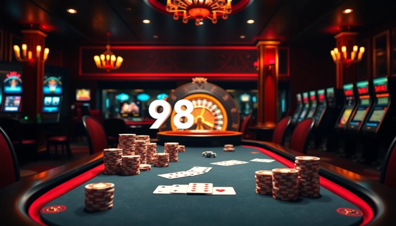 Experience the excitement of 98win with vibrant casino elements and thrilling gameplay.