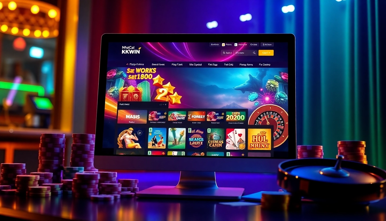 Exciting online gambling experience at Nhà Cái KKWIN with vibrant casino game visuals.
