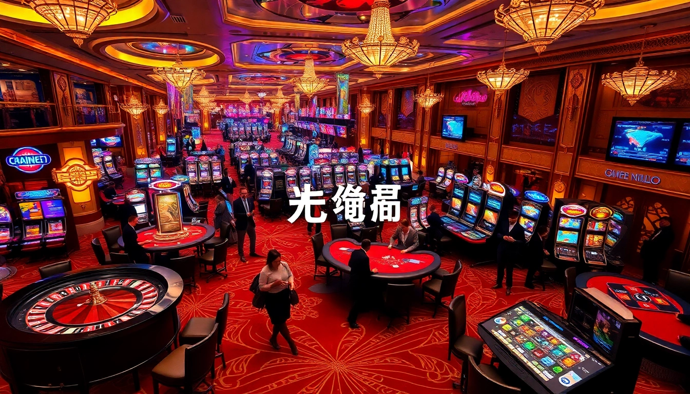 Experience the thrill of winning at the casino with a bustling scene featuring 주소모음 for online gamblers.