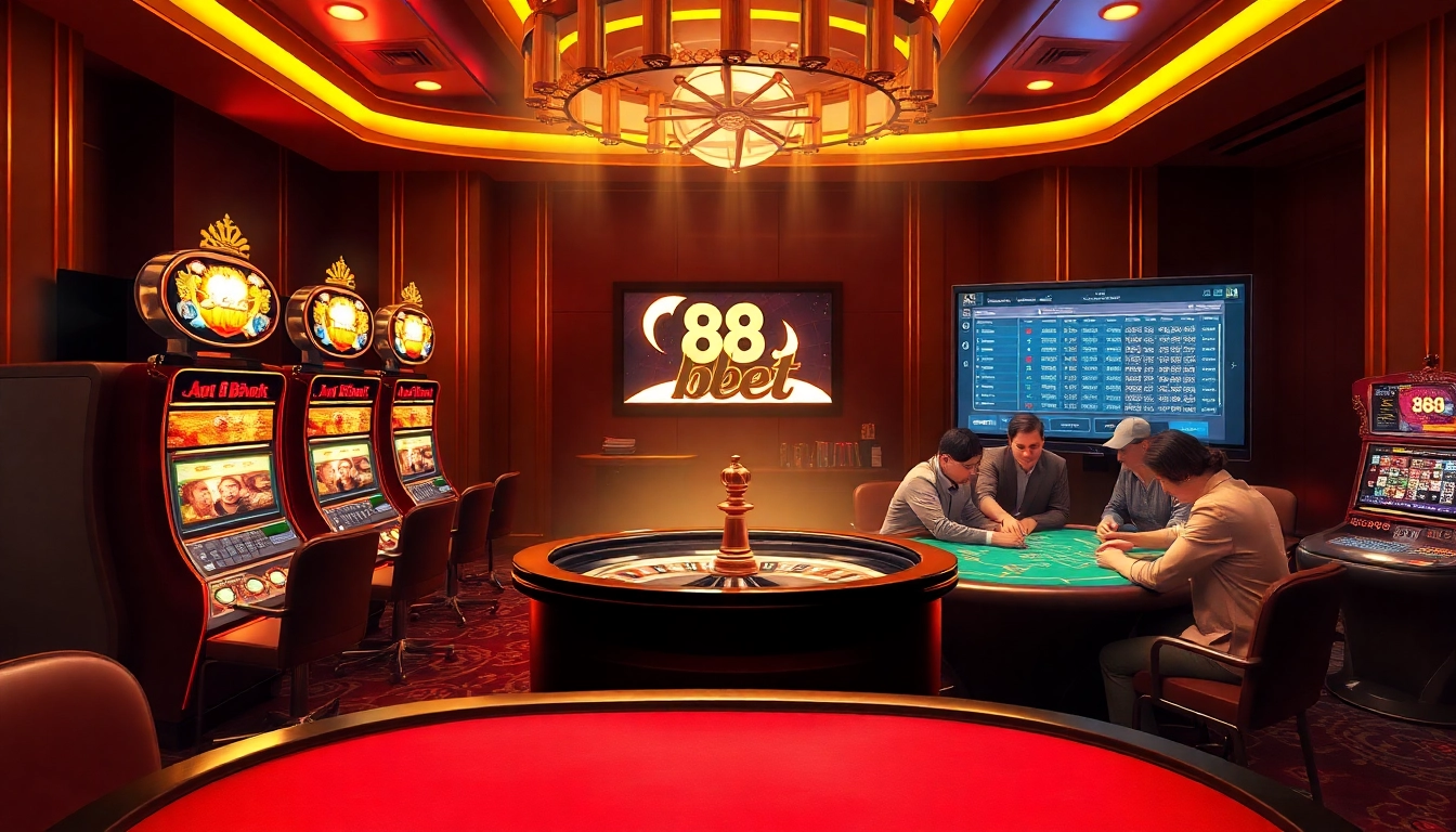Experience thrilling gameplay at 88bet with luxurious slot machines and vibrant poker tables.