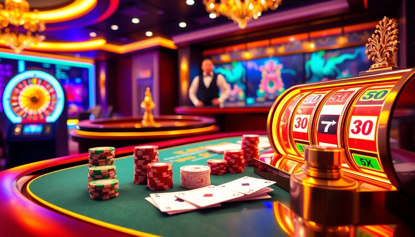 Experience the vibrant atmosphere of mg188 with a luxurious casino table and exciting gameplay.