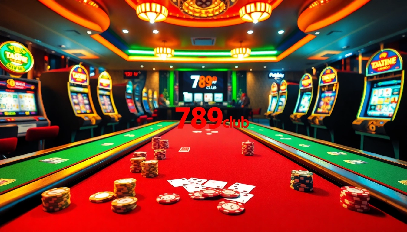 A player enjoying poker at 789club, surrounded by vibrant poker chips and a dynamic casino atmosphere.