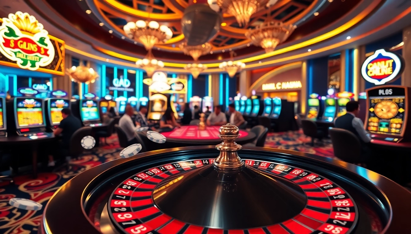 Exciting casino scene showcasing the Trang chủ BL555 experience with a spinning roulette wheel.