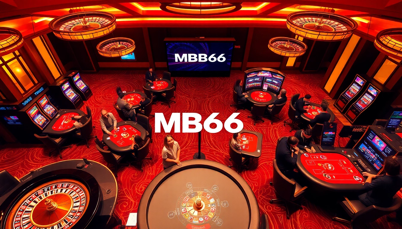Experience the thrill of gambling at MB66, featuring vibrant slot machines and lively poker games.