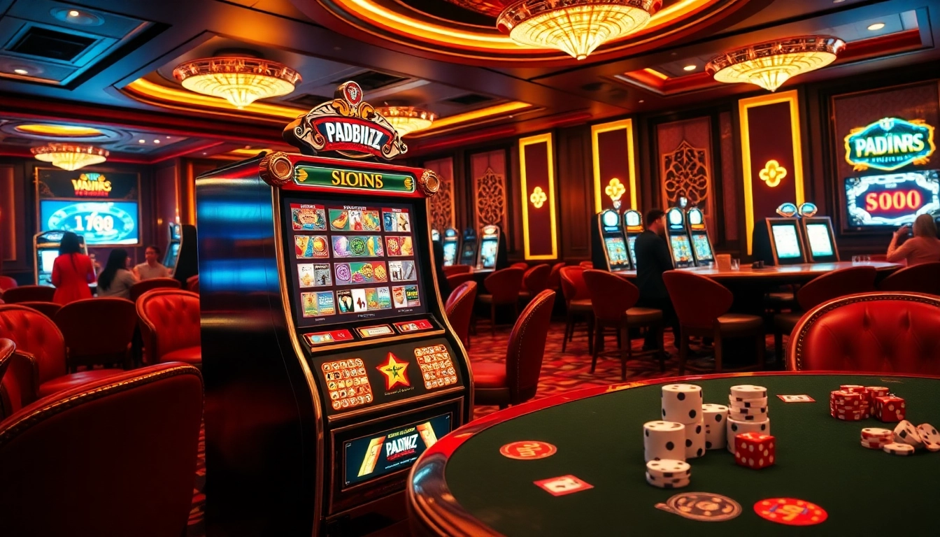 Players enjoying the excitement of slot apiraja88 at a glamorous casino setting.