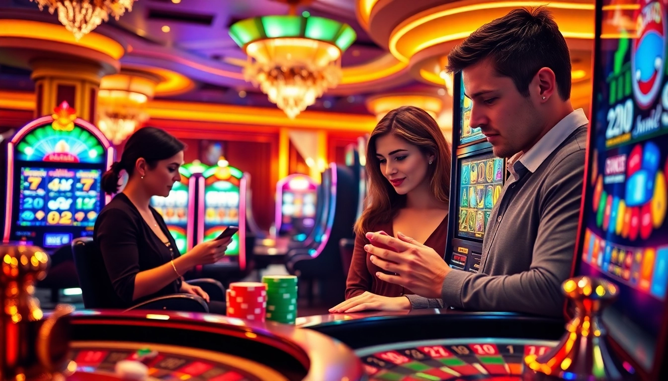 Experience Onicplay login with vibrant slots and dynamic poker chips enhancing the gaming atmosphere.