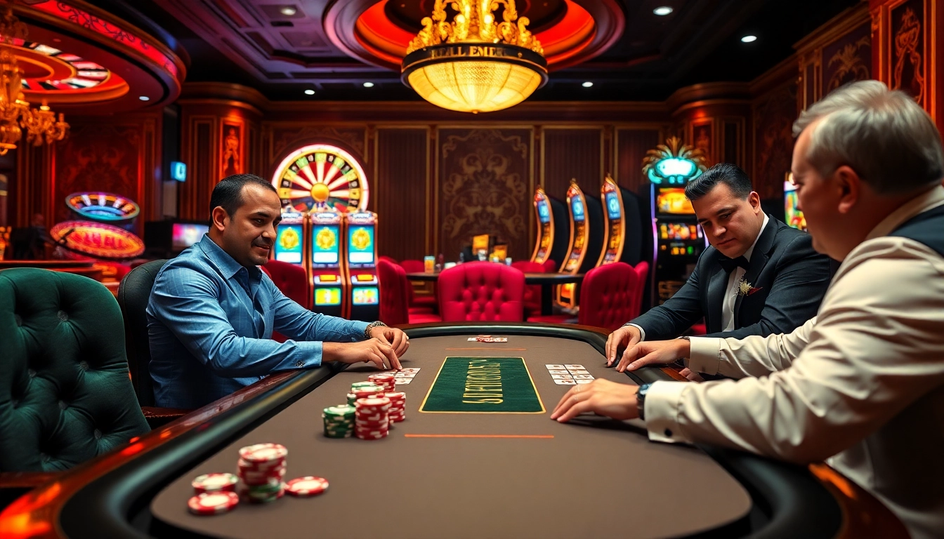 Engage with the excitement of gambling at https://urr88.com/ with a luxurious poker game featuring vibrant chips and cards.