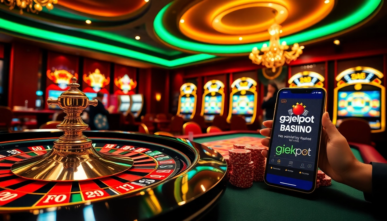 Experience the thrill of gojekpot gaming amidst a luxurious casino setting.